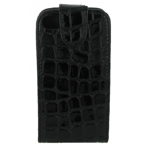 Housse / Etui a rabat CROCO NOIR pour Apple iPhone