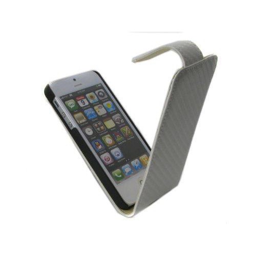 Housse à rabat finition carbone pour Apple Iphone