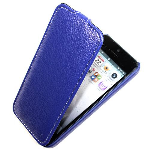 Housse cuir bleu MELKCO version Luxe pour Apple IP