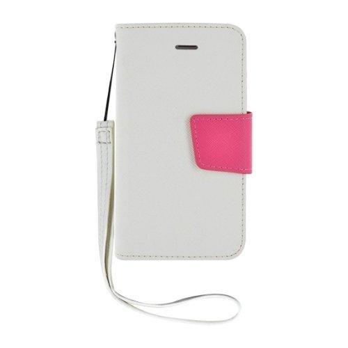 Etui à rabat blanc et rose pour iPhone 4/4S Nouvea