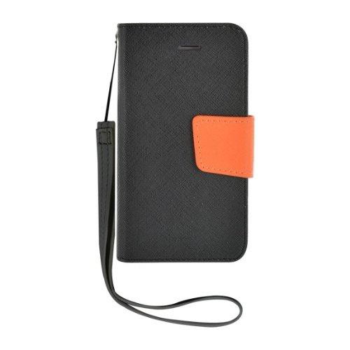 Etui à rabat noir et orange pour iPhone 4/4S Nouve