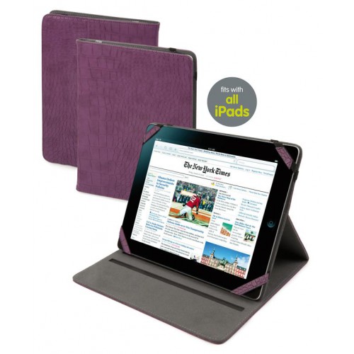 Muvit etui clapet violet croco easel apple tout ip