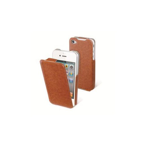 Muvit etui clapet iflip brun vieilli apple iphone