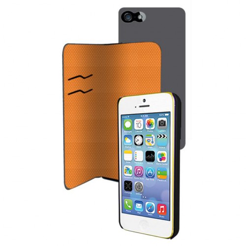 Etui magic folio gris et orange pour apple iphone 