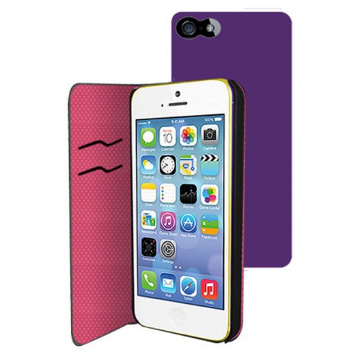 Etui magic folio violet et rose pour apple iphone 