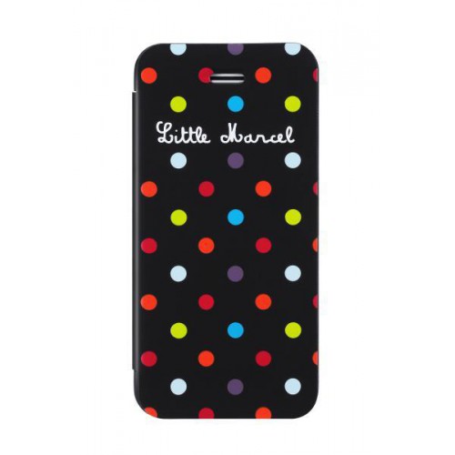 Etui portefeuille noir à pois pour iPhone 5C Nouve
