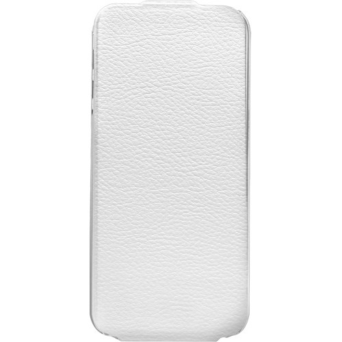 Etui coque vertical Made in France blanc pour iPho