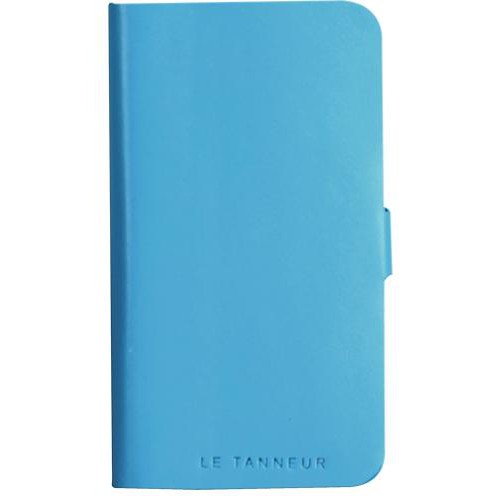 Etui folio en cuir pleine fleur bleu Le Tanneur po