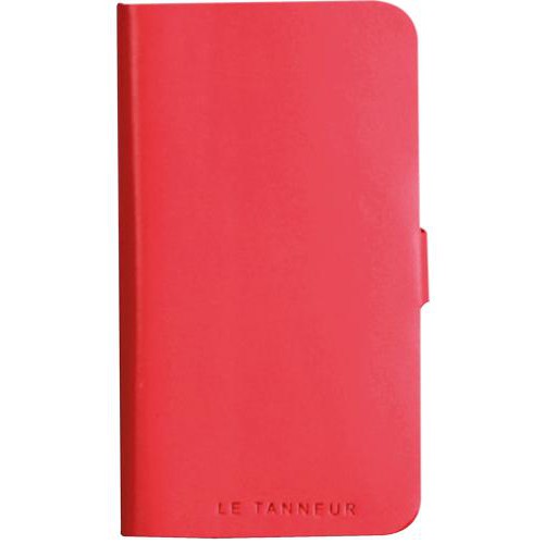 Etui folio en cuir pleine fleur rose corail Le Tan