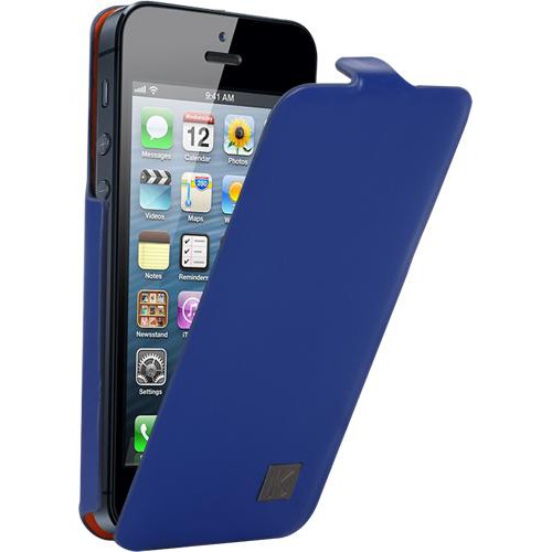 Etui à rabat Kenzo Chik en cuir bleu pour iPhone 5