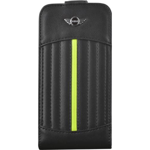 Etui à rabat noir et vert anis Mini pour iPhone 4/