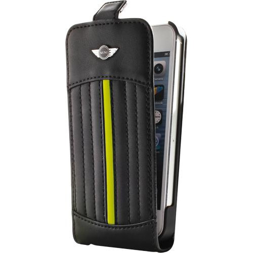 Etui à rabat noir et vert anis Mini pour iPhone 5/