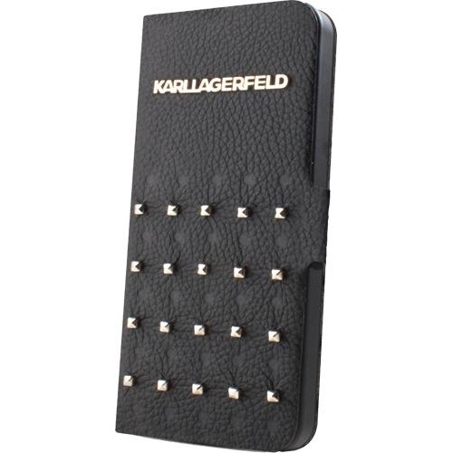 Etui à rabat noir et clouté Karl Lagerfeld pour iP