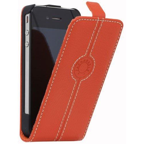 Housse / Etui CUIR ORANGE a rabat FACONNABLE pour