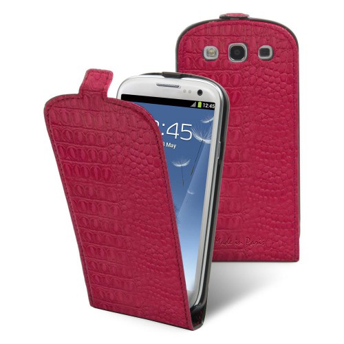 Muvit Etui Clapet Croco Fushia Made In Paris Samsu