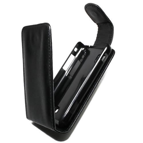 Housse Etui Noir a rabat dédié Samsung S5750 Wave5