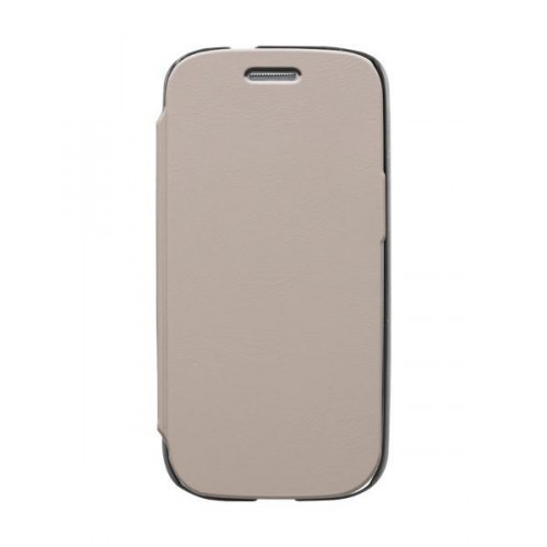Housse FOLIO Taupe Made in France pour Samsung I81
