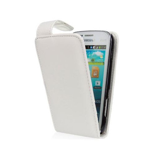 Etui Portefeuille Simili Blanc pour Samsung S7560 