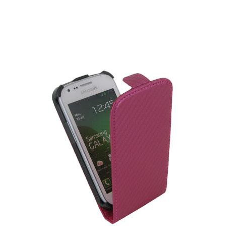 Housse à clapet aspect carbone pour Samsung S7560