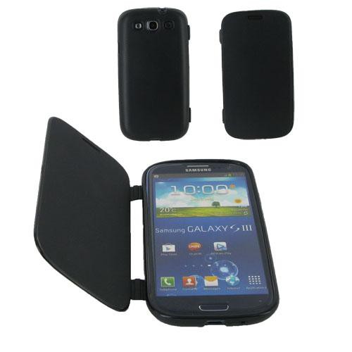 Housse format folio noire pour Samsung S3 I9300 No