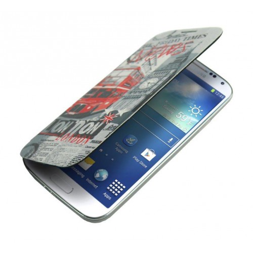 Etui à clapet London News pour Samsung I9500 Galax