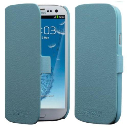 Etui folio en cuir pleine fleur bleu Le Tanneur po