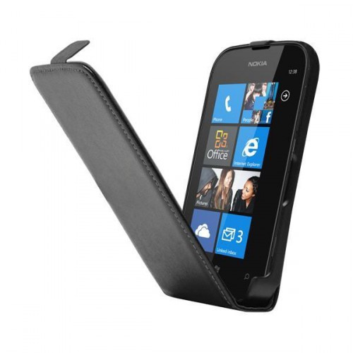 Housse / Etui Noir a rabat pou Nokia Lumia 510 Nou