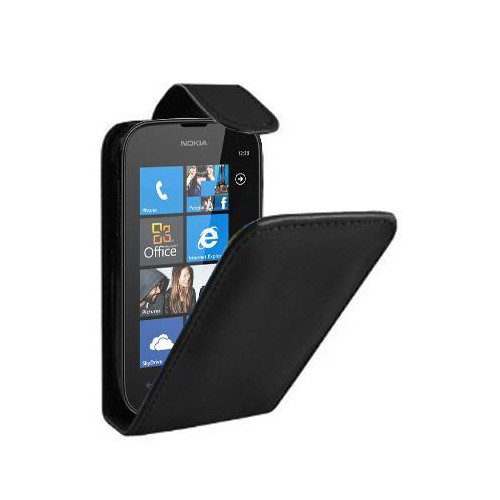 Housse a rabat noir pour Nokia Lumia 510 Nouveau