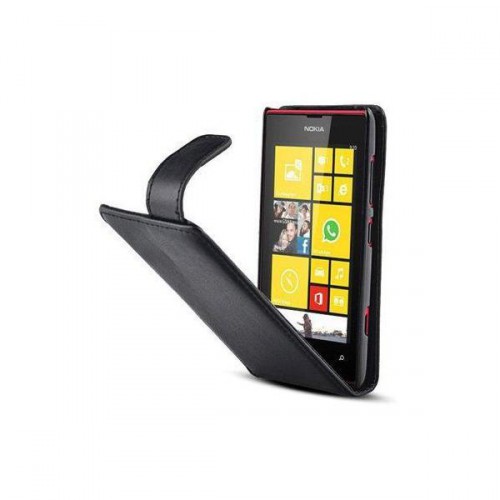 Housse / Etui à rabat noir pour Nokia Lumia 505 No