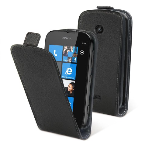 Muvit Etui A Clapet Noir Slim + Film Pour Nokia Lu