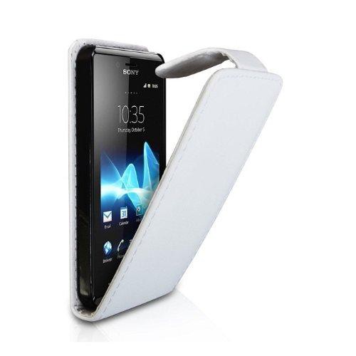 Housse / Etui à rabat blanc pour Sony Xperia J Nou