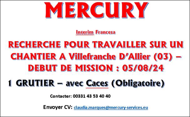 RECHERCHE D'UN GRUTIER