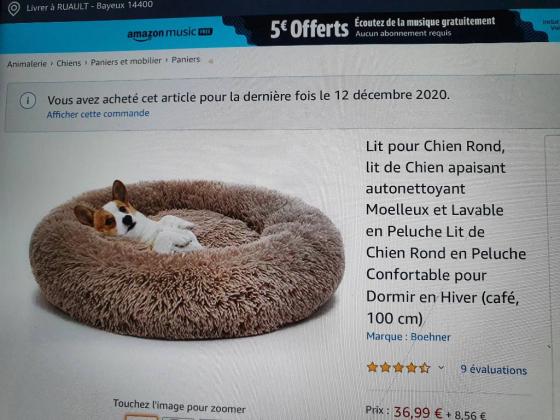 Coussin apaisant auto nettoyant grand chien neuf