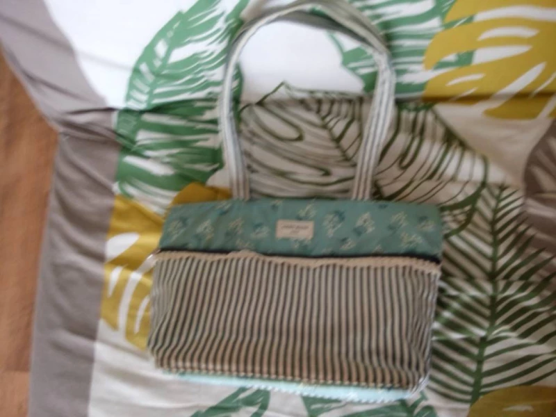 SAC PATCHWORK BLEU ET RAYURES