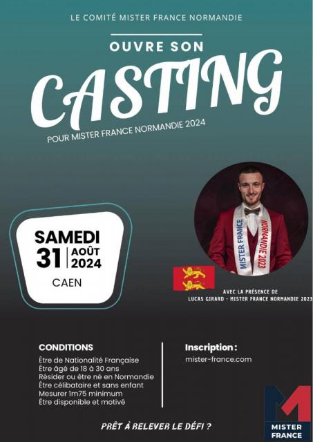 Casting Mister France Normandie le 31 août 2024