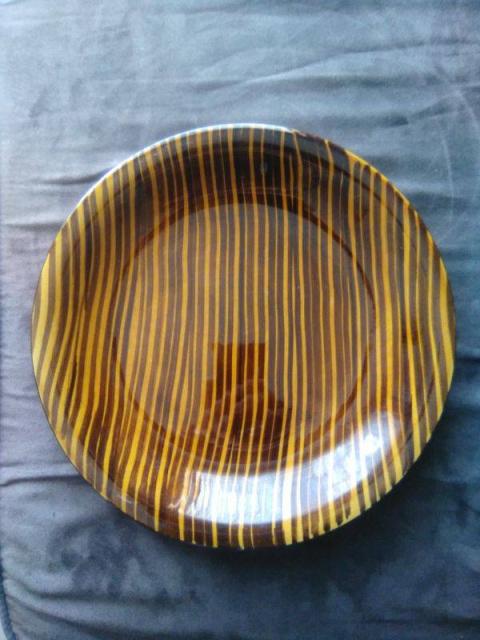 Plat art déco africain 1930 Sarreguemines domino